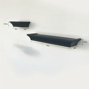 Mainstays Black Floating Wall Shelves 3 Pieces